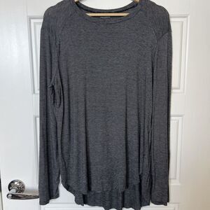 Nordstrom Halogen Striped Long Sleeve Shirt Black & White Size Medium